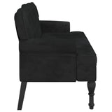 Bench with Backrest Black 47"x25.4"x29.5" Velvet