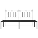 Metal Bed Frame with Headboard Black 59.1"x78.7"