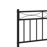 Metal Bed Frame with Headboard Black 59.1"x78.7"