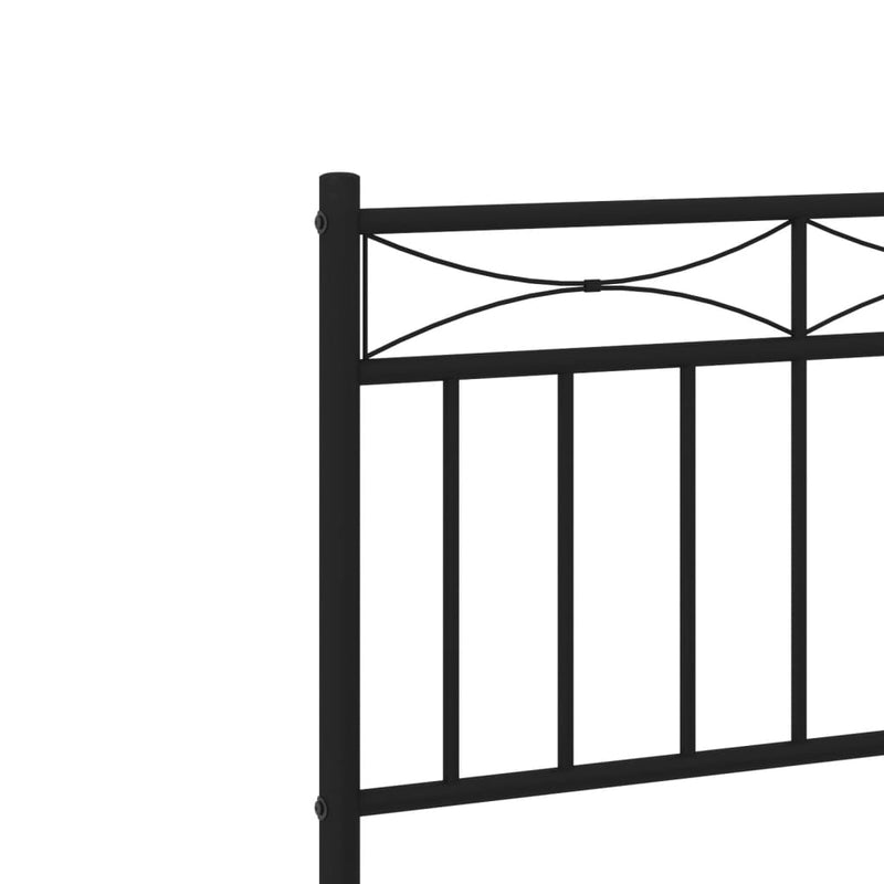 Metal Bed Frame with Headboard Black 59.1"x78.7"