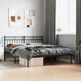 Metal Bed Frame with Headboard Black 59.1"x78.7"