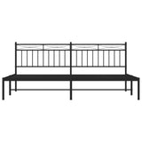 Metal Bed Frame with Headboard Black 76"x79.9" King