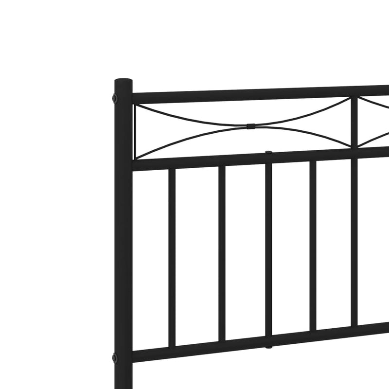 Metal Bed Frame with Headboard Black 76"x79.9" King