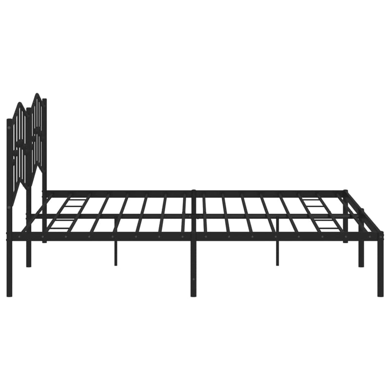 Metal Bed Frame with Headboard Black 76"x79.9" King