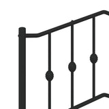 Metal Bed Frame with Headboard Black 76"x79.9" King