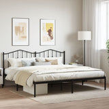 Metal Bed Frame with Headboard Black 76"x79.9" King