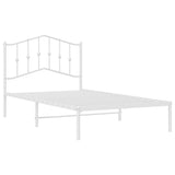 Metal Bed Frame with Headboard White 39.4"x74.8" Twin