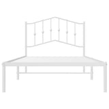 Metal Bed Frame with Headboard White 39.4"x74.8" Twin