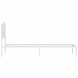 Metal Bed Frame with Headboard White 39.4"x74.8" Twin