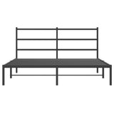 Metal Bed Frame with Headboard Black 59.1"x78.7"