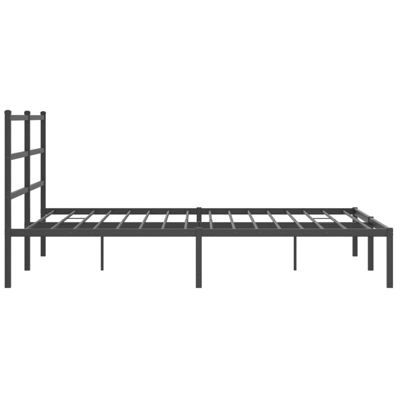 Metal Bed Frame with Headboard Black 59.1"x78.7"