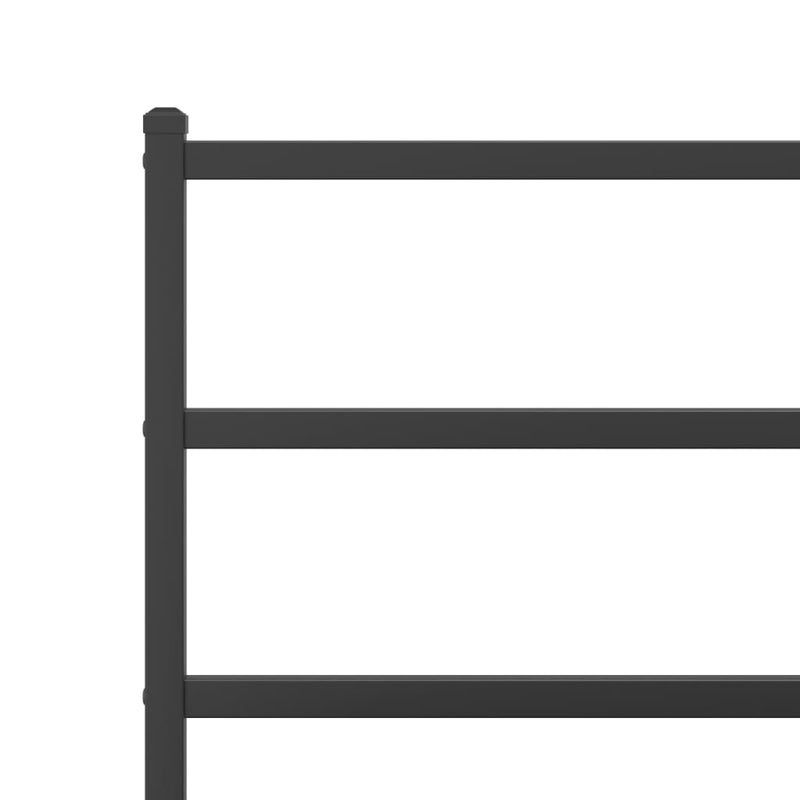 Metal Bed Frame with Headboard Black 59.1"x78.7"