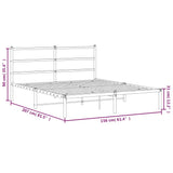 Metal Bed Frame with Headboard Black 59.1"x78.7"