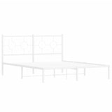 Metal Bed Frame with Headboard White 59.1"x78.7"