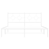 Metal Bed Frame with Headboard White 59.1"x78.7"