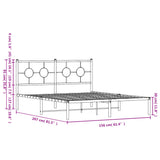 Metal Bed Frame with Headboard White 59.1"x78.7"