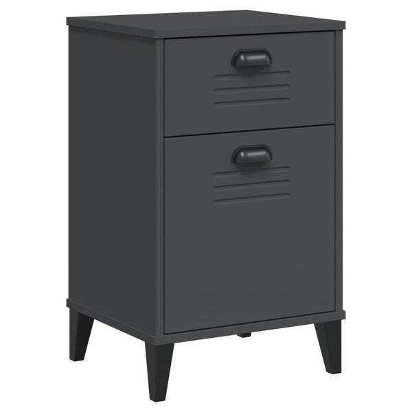 Bedside Cabinet VIKEN Anthracite Gray Engineered Wood