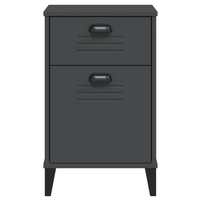 Bedside Cabinet VIKEN Anthracite Gray Engineered Wood