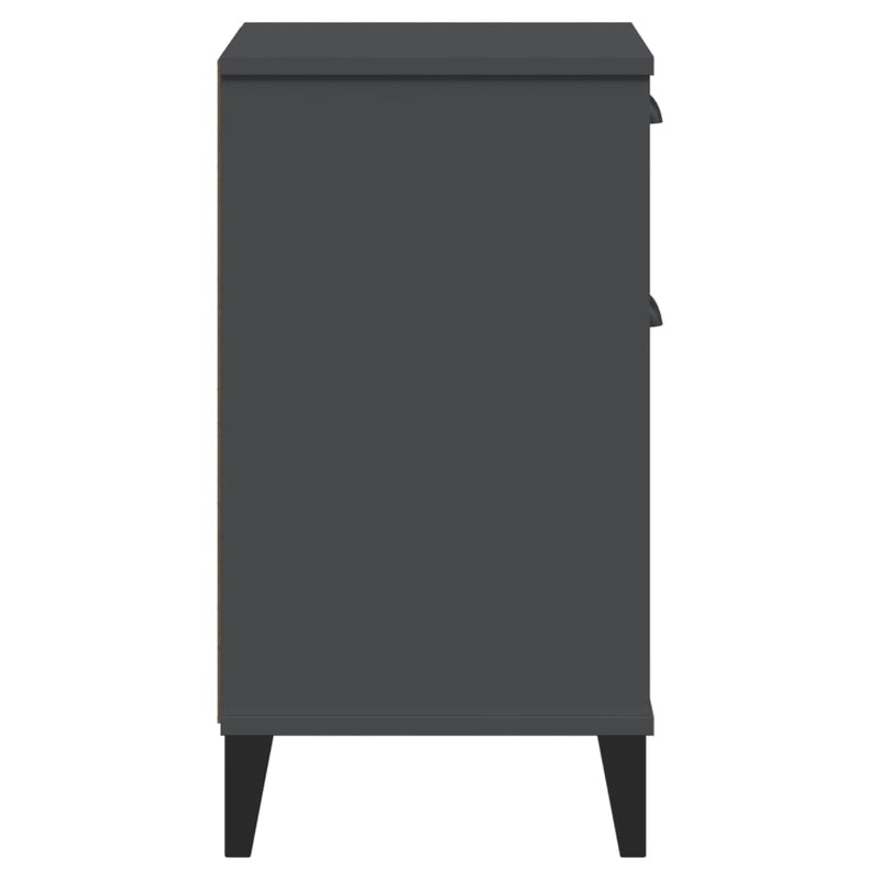 Bedside Cabinet VIKEN Anthracite Gray Engineered Wood