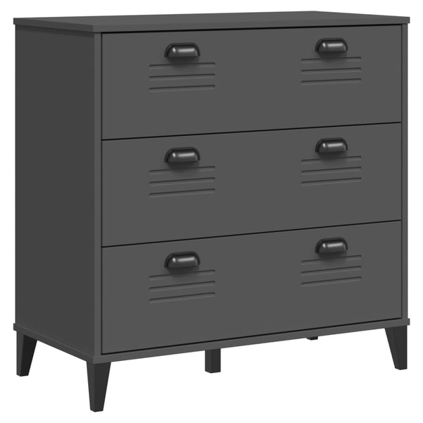 Drawer Cabinet VIKEN Anthracite Gray Engineered Wood