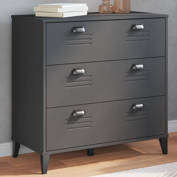 Drawer Cabinet VIKEN Anthracite Gray Engineered Wood