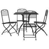 5 Piece Patio Dining Set Anthracite Metal Mesh