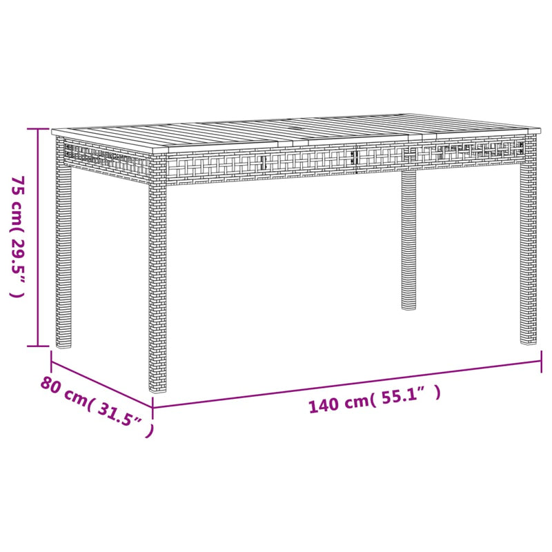 4 Piece Patio Dining Set with Cushions Gray Poly Rattan