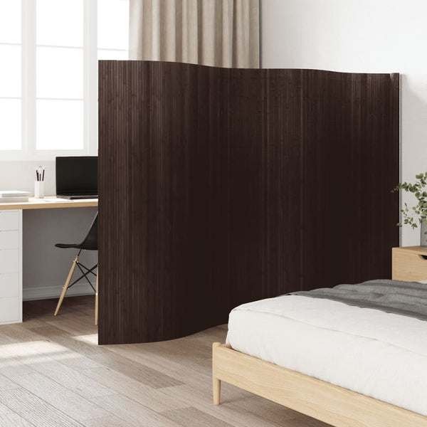 Room Divider Dark Brown 65"x157.5" Bamboo