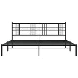 Metal Bed Frame with Headboard Black 76"x79.9" King