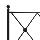 Metal Bed Frame with Headboard Black 59.1"x78.7"