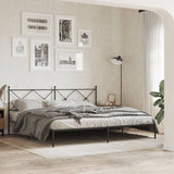 Metal Bed Frame with Headboard Black 76"x79.9" King