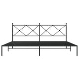 Metal Bed Frame with Headboard Black 76"x79.9" King