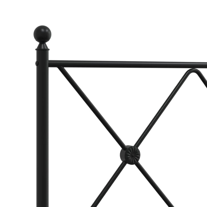 Metal Bed Frame with Headboard Black 76"x79.9" King