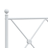 Metal Bed Frame with Headboard White 39.4"x78.7"