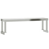 Work Table Overshelf 43.3"x11.8"x13.8" Stainless Steel