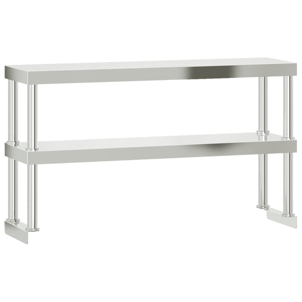 Work Table Overshelf 2-Tier 43.3"x11.8"x25.6" Stainless Steel