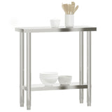 Kitchen Work Table 32.5"x11.8"x33.5" Stainless Steel