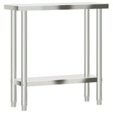 Kitchen Work Table 32.5"x11.8"x33.5" Stainless Steel