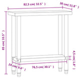 Kitchen Work Table 32.5"x11.8"x33.5" Stainless Steel