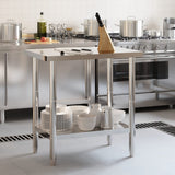 Kitchen Work Table 32.5"x21.7"x33.5" Stainless Steel