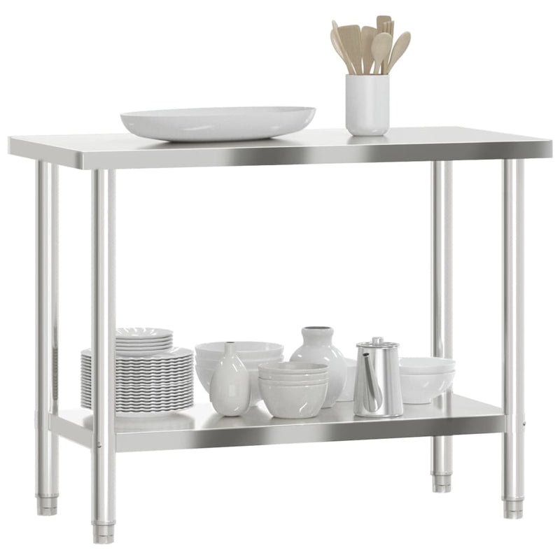 Kitchen Work Table 43.3"x21.7"x33.5" Stainless Steel