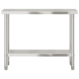 Kitchen Work Table 43.3"x21.7"x33.5" Stainless Steel