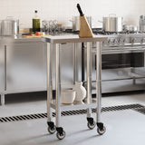 Kitchen Work Table with Wheels 21.7"x11.8"x33.5" Stainless Steel