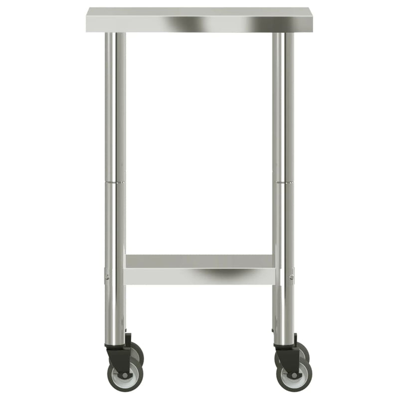 Kitchen Work Table with Wheels 21.7"x11.8"x33.5" Stainless Steel