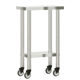 Kitchen Work Table with Wheels 21.7"x11.8"x33.5" Stainless Steel