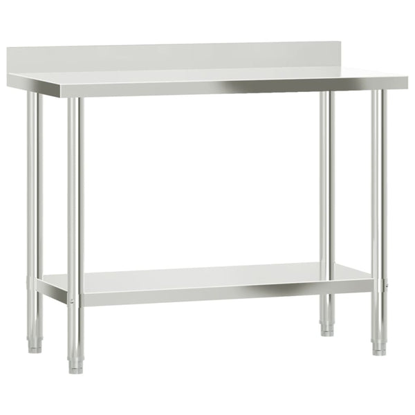 Kitchen Work Table with Backsplash 43.3"x21.7"x36.6" Stainless Steel