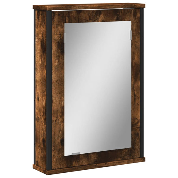 Bathroom Mirror Cabinet Smoked Oak 16.5"x4.7"x23.6" Engineered Wood