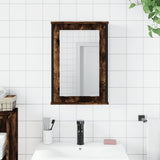 Bathroom Mirror Cabinet Smoked Oak 16.5"x4.7"x23.6" Engineered Wood