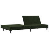 2-Seater Sofa Bed Dark Green Velvet