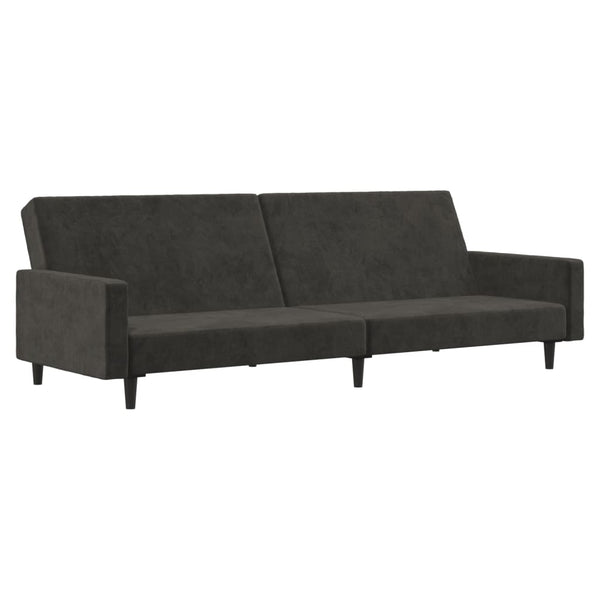 2-Seater Sofa Bed Dark Gray Velvet